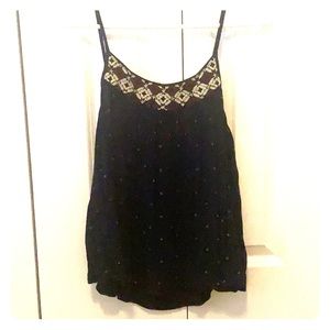 Navy Patterned Tank Top